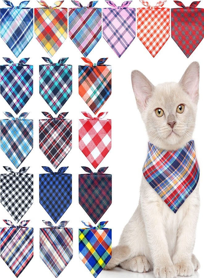 Tegeme 50 Pcs Christmas Triangle Pattern Dog Accessories - Washable Bandanas with Drool Guards for Small to Large Dogs. Boys & Girls, Christmas, Plaid - Image 2
